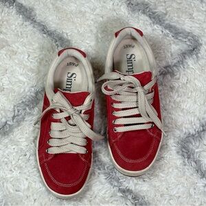 Simple vintage suede Red Women's Shoes/UNISEX